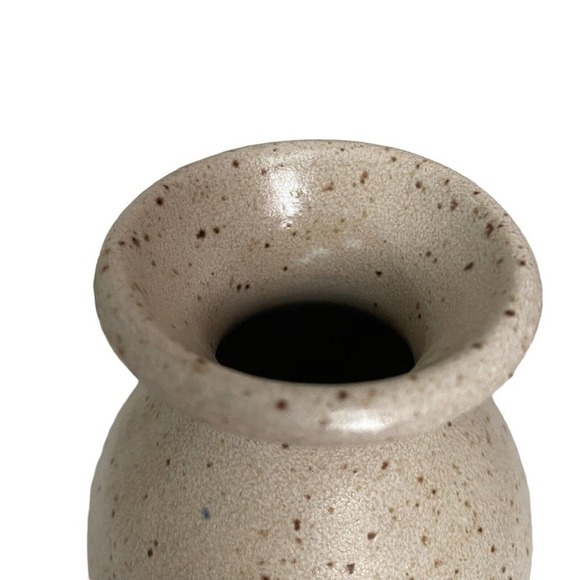 Studio Art Pottery Whale Vase Salt Glaze Blue Stripe 6” - Picture 4 of 6